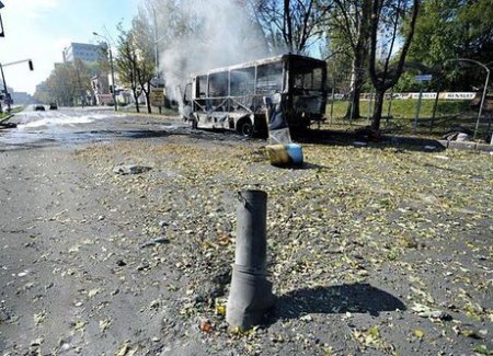 Донецк. Уничтоженный автобус и окрестности 