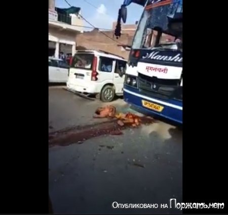 Автобус раздавил человека на куски 